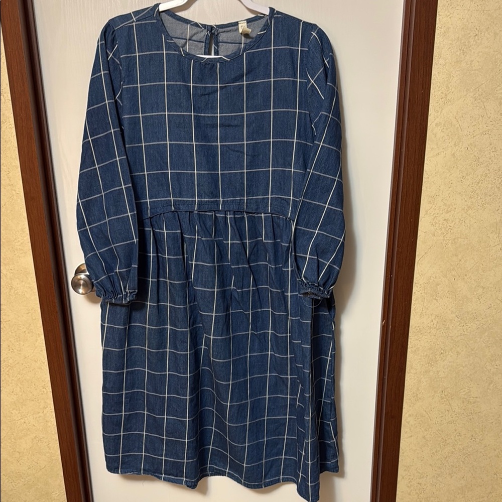 Flamingo Urban Stylish Blue Checkered Women’s Dress Size M